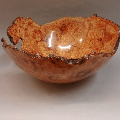 JW-168 Bowl, Shallow Aspen Burl Bowl 13.5 x 13 at Hunter Wolff Gallery